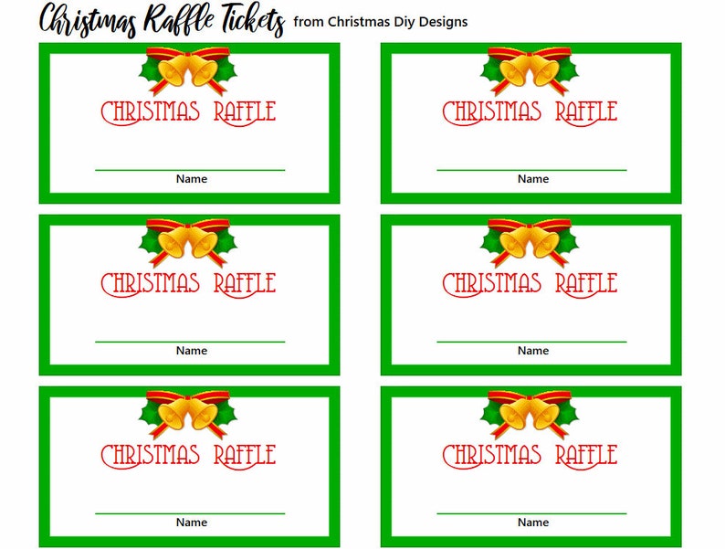 printable christmas party raffle tickets etsy