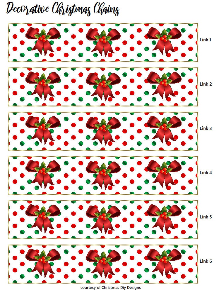 Printable Christmas Paper Chains Decorative Christmas Paper Chains Diy Printable Christmas Paper Chains Decorative Christmas Paper Chains Diy