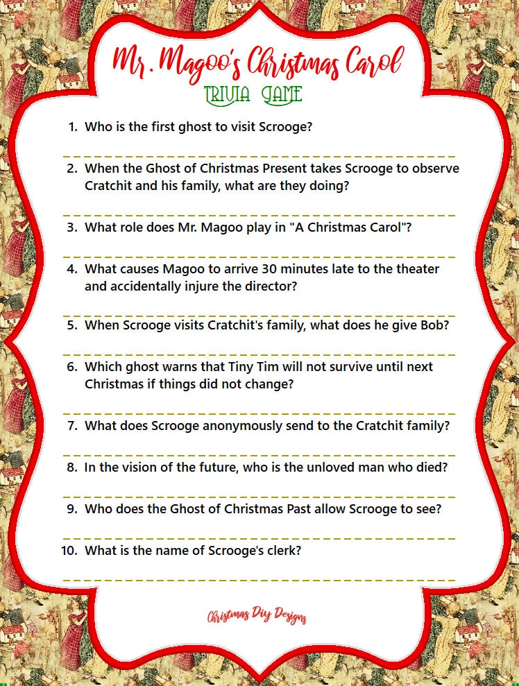 Printable Christmas Trivia Games - Christmas Party Games, Christmas ...
