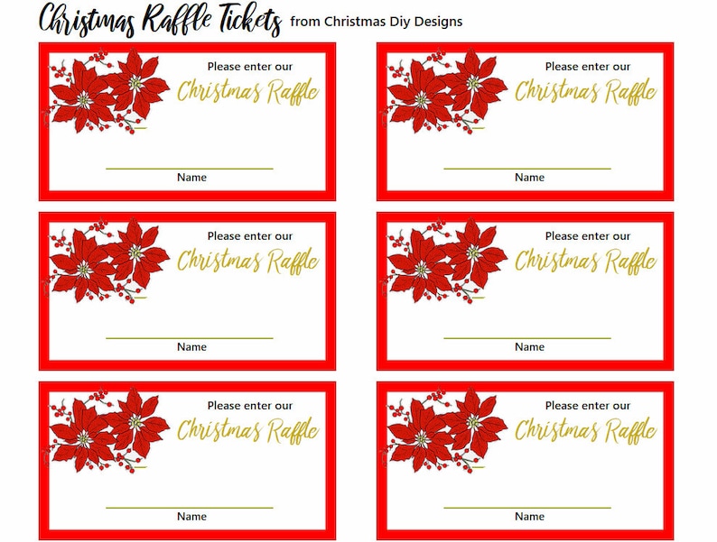 Free Printable Holiday Raffle Tickets