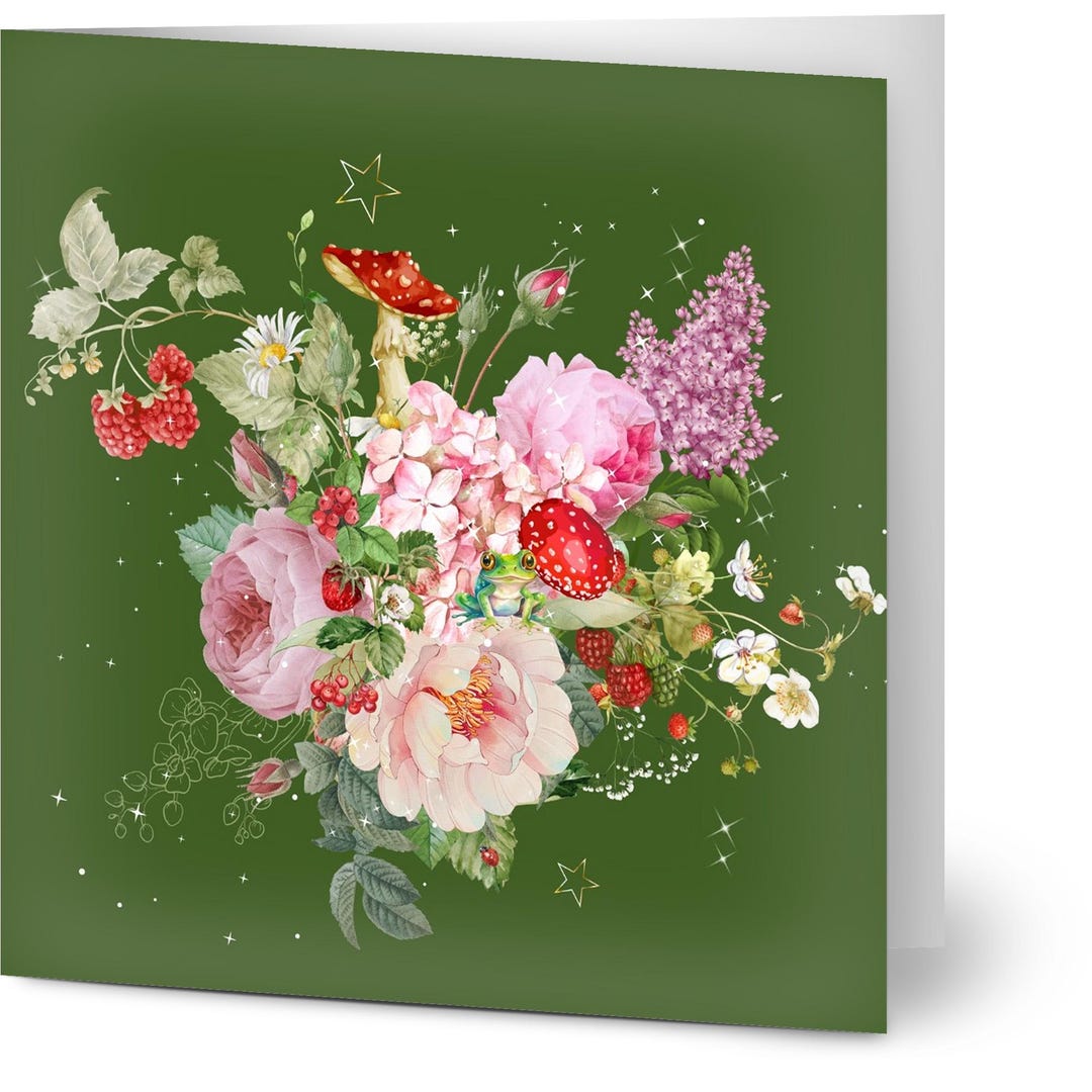 Note Toad Floral Toad Note Cards: Botanical Mushroom Stationery Set (10 Pack) - Etsy