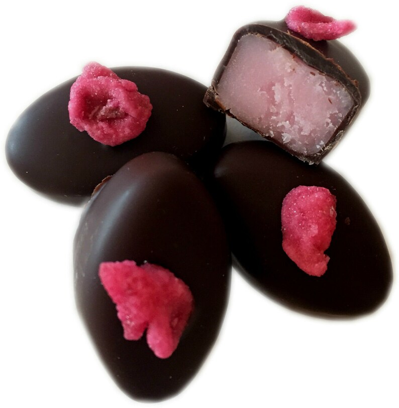 Dark Chocolate ROSE & VIOLET Creams 200g BAG Etsy