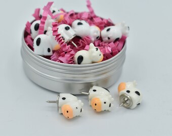 Cute Cow Push Pins, Set of 10, Farmhouse Decor