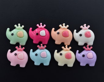 Set of 8 Princess Elephant Magnets, Colorful Decor for Organizers