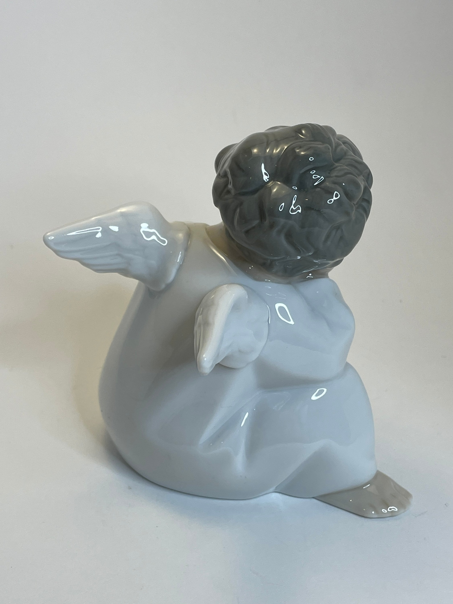 Lladro Daisa 1990 Thinking Angel Ceramic Porcelain Figurine Etsy