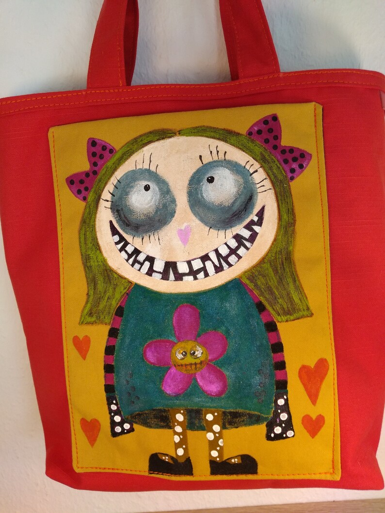 Canvas Tote Bag with gothic girl