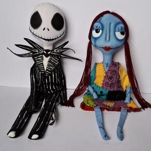Jack and Sally - Jack Skellington doll / Sally Doll / handmade dolls / gothic dolls