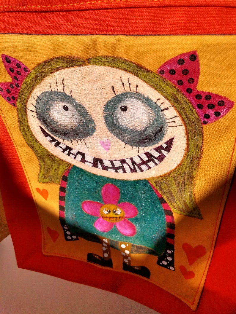 Canvas Tote Bag with gothic girl