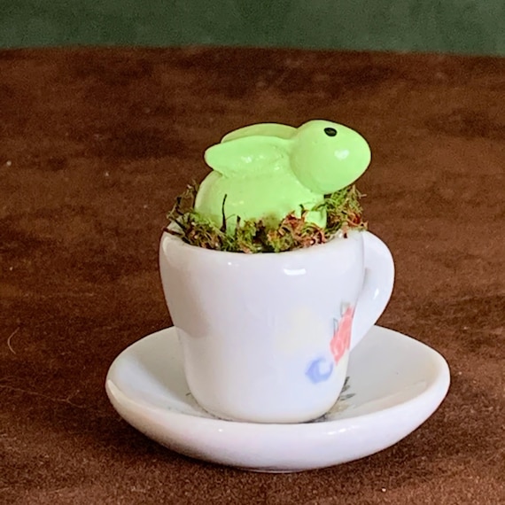 Mini Bunny in Toy Ceramic Teacup and Saucer. Etsy