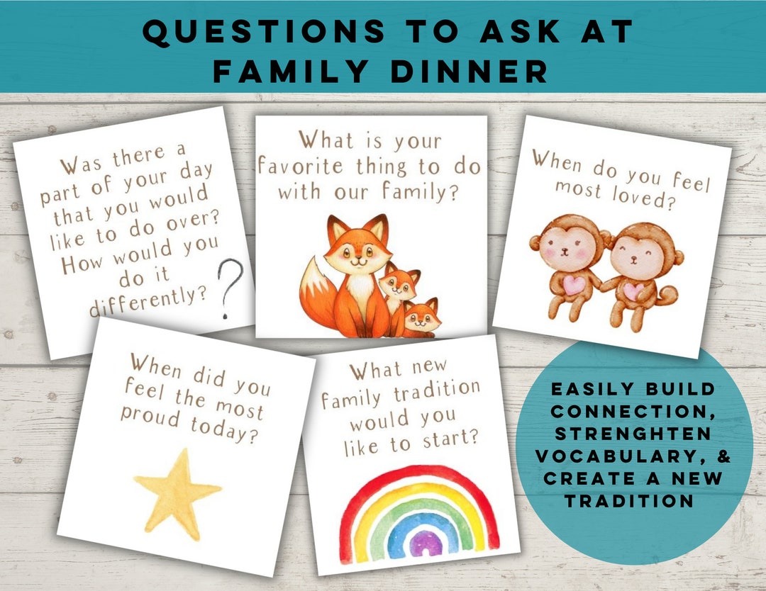 Family Questions for the Dinner Table, Questions for Families Dinner