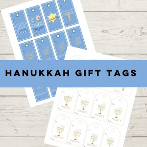 Glückliche Chanukka-Geschenkkarten, druckbare Chanukka-Geschenkanhänger, Bevorzugungs-Tags, Geschenkanhänger druckbare, Chanukka-Gefälligkeiten, Herbstbevorzugungs-Tags, Chanukka-Dekor
