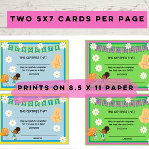 Editable End of Year Daisy Certificate, Girl Scout Printable 2023 - Etsy