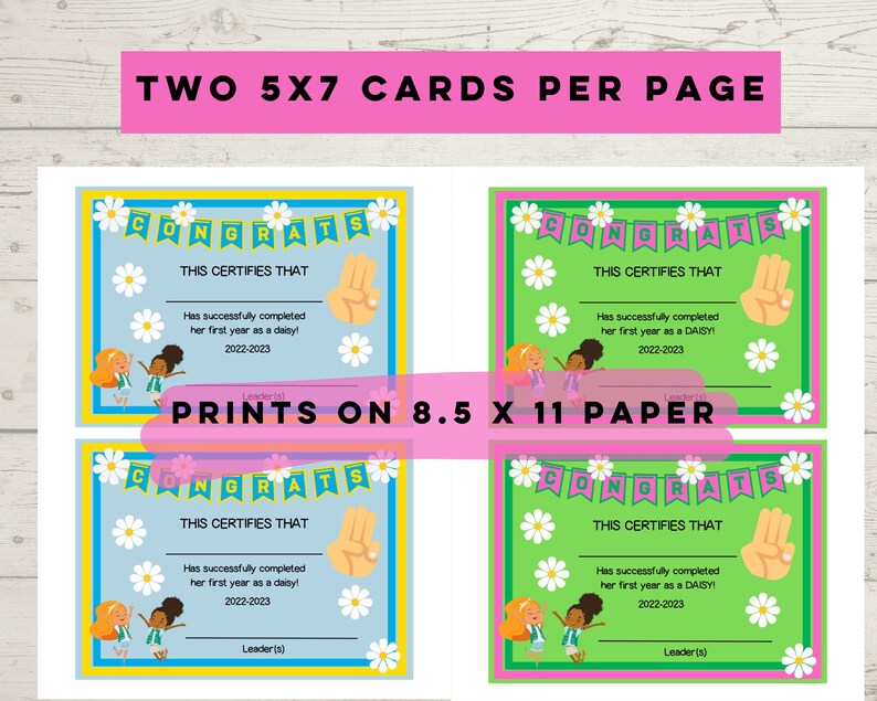Editable End of Year Daisy Certificate, Girl Scout Printable 2023 - Etsy