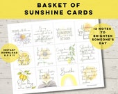 Sunshine Basket Printable, Box of Sunshine, Gift Tags, Encouragement Gift, , Gift for Friend with Cancer, Sympathy Gift, Cheer Box
