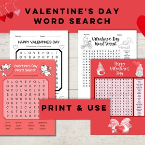 Valentine&#39;s Day Activity, Valentine&#39;s Day Word Search