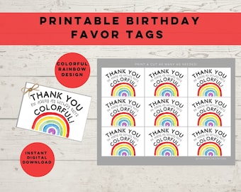 Printable Birthday Favor Tags, Happy Birthday Printables