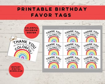 Printable Birthday Favor Tags, Happy Birthday Printables