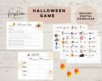 Halloween Printable Game, Halloween Party Game, Fishbowl Game, Game Night