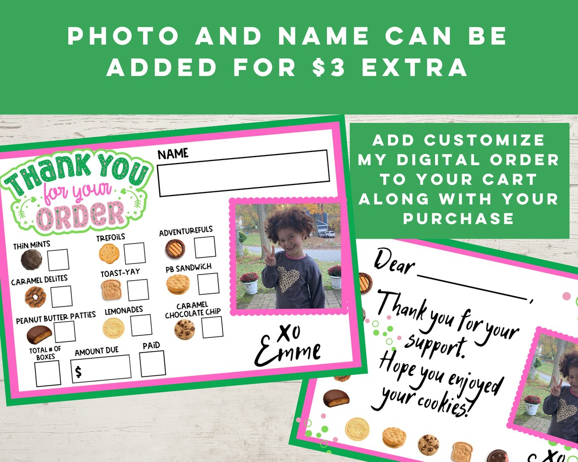 Girl Scout Cookie Thank You Girl Scout Cookie Thank You Note Etsy