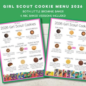 Menu de biscuits Girl Scout, Little Brownie Baker, ABC Baker