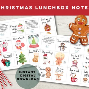 Printable Christmas Lunchbox Notes for Kids (PDF)
