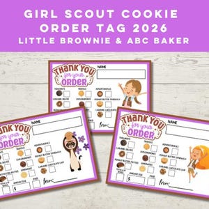 Étiquette de commande de biscuits Brownie Girl Scout 2026 (imprimable)