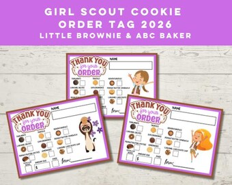 Brownie Girl Scout Cookie Order Tag 2026 (Printable)