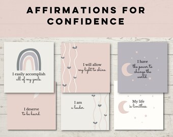 Printable Affirmation Cards, Affirmation Cards Printable, Affirmation Station, Affirmations for Confidence