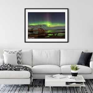 Norther Lights Wall Art Print UK | Wydruk w Szkocji | Dunbar | Scottish Gift |