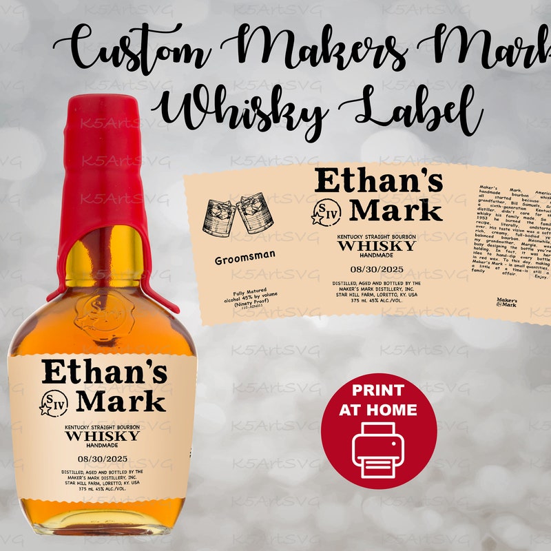 Whiskey Bottle Label - Etsy