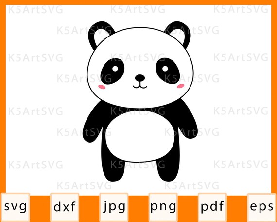 Download Cute Panda Svg Kawaii Baby Panda Bear Cut File For Cricut Etsy