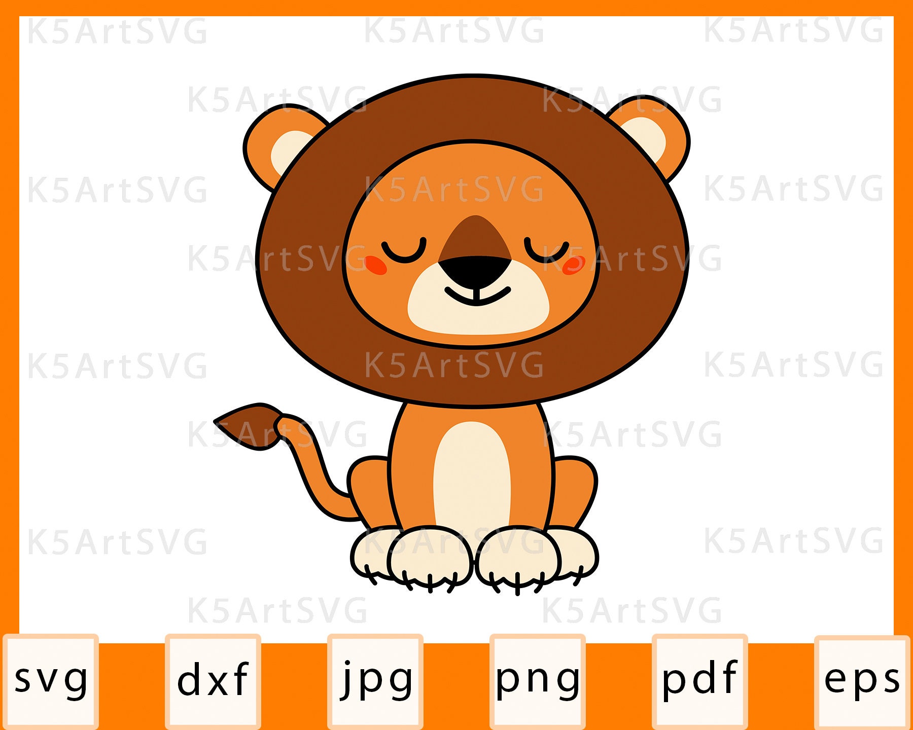 Download Cute Lion Svg Kawaii Baby Lion Cut File For Cricut Silhouette Etsy
