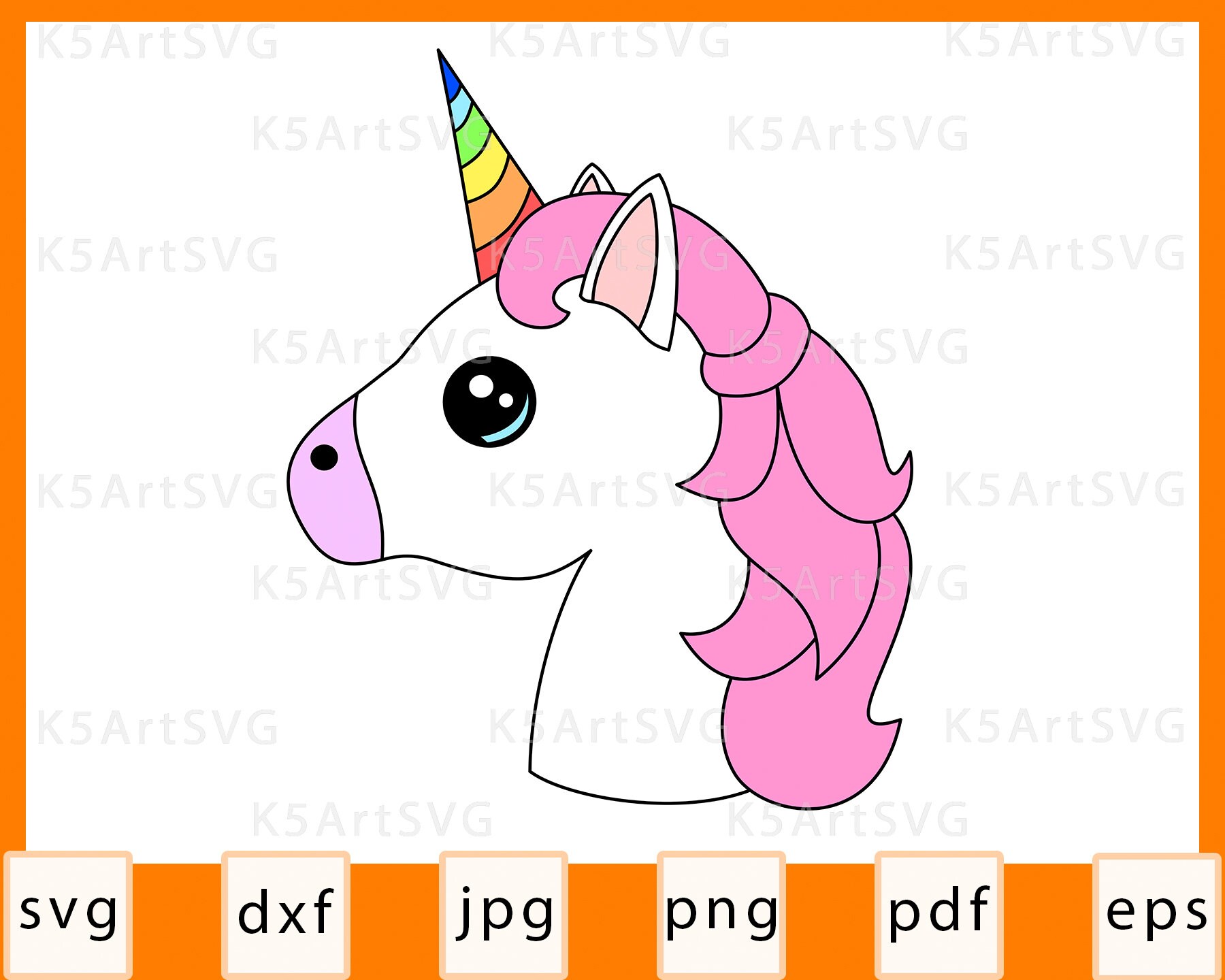 Download Unicorn Svg Unicorn Head Svg Unicorn Clipart Unicorn Face Etsy