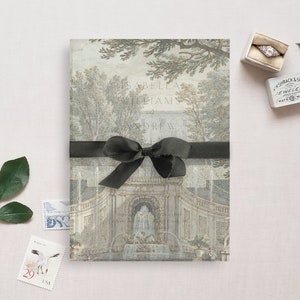 Printable Wedding Vellum Overlay for 5x7" Invitation, Castle Garden