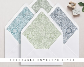 Colorable & Printable Envelope Liner Templates in 9 different sizes, Marigold Pattern