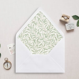 Umschlag Liner, A7, Euro Klappe, Quadrat Klappe, 6,5 Quadrat, A6, 5,75 Quadrat, 4 Stange, für 5x7 Hochzeitseinladungen, Salbei Laub