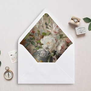 Druckbare Umschlag Liner, A7, Euro Klappe, Quadrat Klappe, 6,5 Quadrat, A6, 5,75 Quadrat, 4 Stange, 4 Stange für 5x7 Hochzeitseinladungen, Blush Rosen