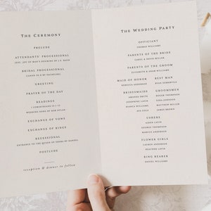 Printable Vintage Book Style Wedding Program Template, Editable Elegant ...