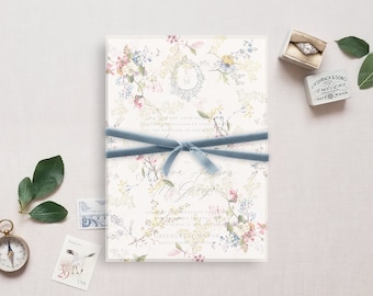 Printable Wedding Vellum Overlay, Colorful Floral Pattern Design