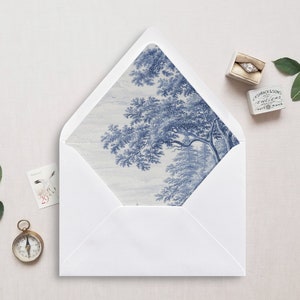 Druckbare Umschlag Liner, A7, EuroFlap, SquareFlap, 6.5 quadratisch, A6, 5,75 quadratisch, 4 Balken, 4 Balken für 5x7 Hochzeitseinladungen, Toile Tree Print
