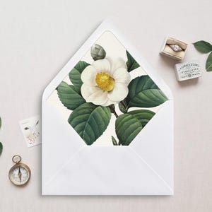 Druckbare Umschlag Liner, A7, Euro Klappe, Quadrat Klappe, 6.5 Quadrat, A6, 5,75 Quadrat, 4 Stange, 4 Stange für 5x7 Hochzeitseinladungen, Camelia