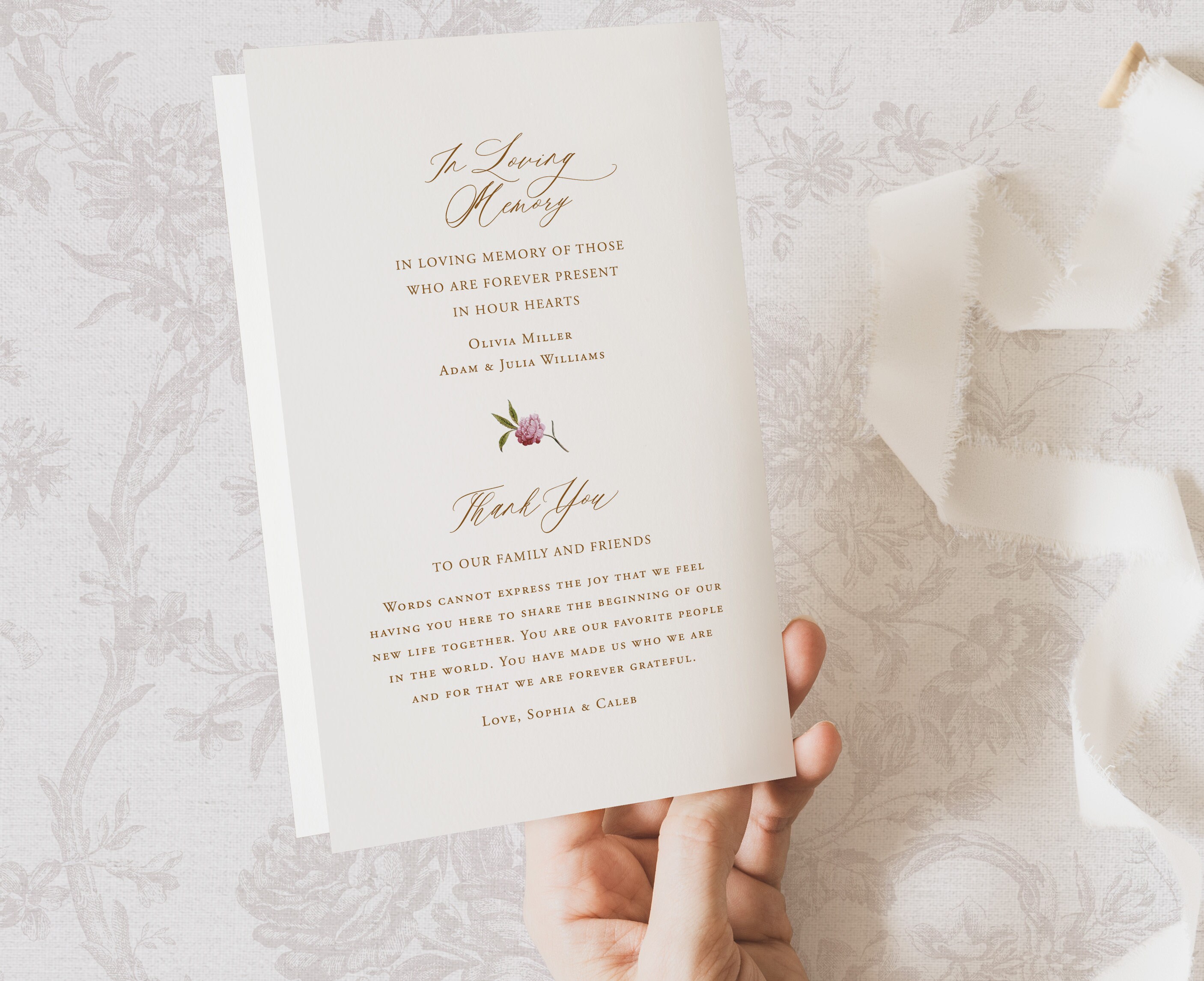Program Card Frame Printable Wedding Program Template With Colorful Floral Frame and ...