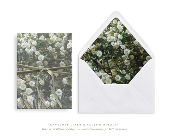 Printable Wedding Vellum Wrap and Envelope Liner for 5x7 Wedding  Invitations Mini Bundle, Colorful Floral Pattern Design 