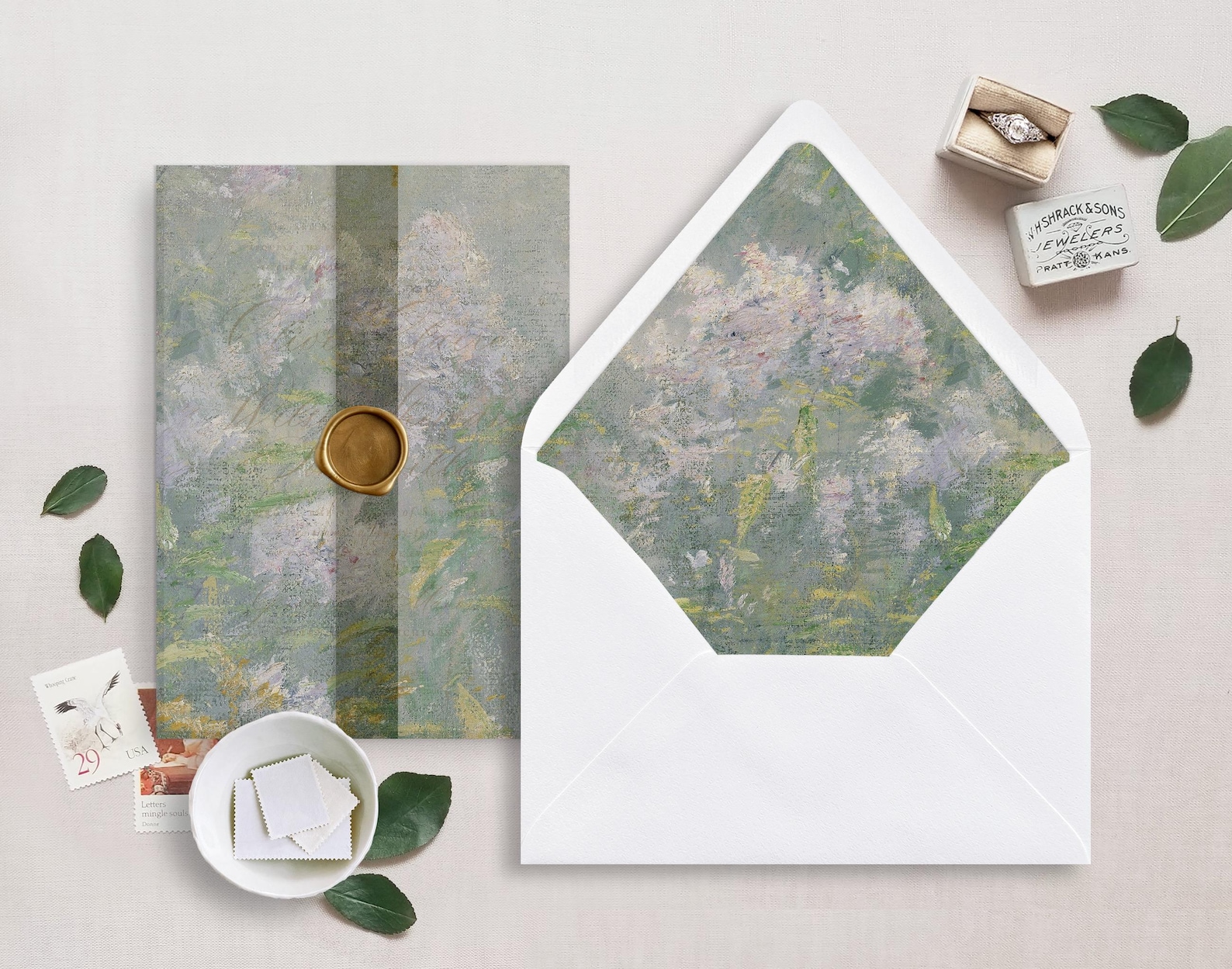 Paquete de mini invitaciones de boda de 5x7 con papel de pergamino ...