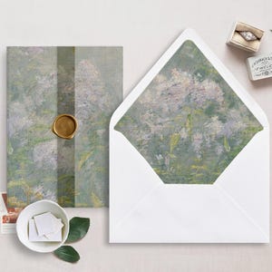 Druckbare Hochzeit Pergamentverpackung und Umschlag Liner für 5x7 Hochzeitseinladungen Mini Bundle, Wiesenblumen Gemälde