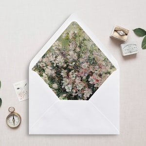 Druckbare Umschlag Liner, A7, Euro Klappe, Quadrat Klappe, 6,5 quadratisch, A6, 5,75 quadratisch, 4 Stange, 4 Stange für 5x7 Hochzeitseinladungen, rosa Blumen