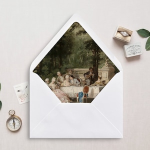 Druckbare Umschlagunterlage, A7, Euroklappe, quadratische Klappe, florale Stillleben Umschlageinlage für 13x18 Hochzeitseinladungen, Schlosspark
