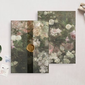 Printable Wedding Vellum Wrap, Roses Painting