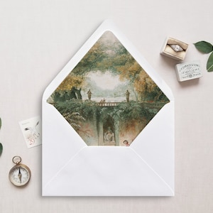 Druckbare Umschlag Liner, A7, Euro Klappe, Quadrat Klappe, 6.5 Quadrat, A6, 5,75 Quadrat, 4 Stange, 4 Stange für 5x7 Hochzeitseinladungen, Park