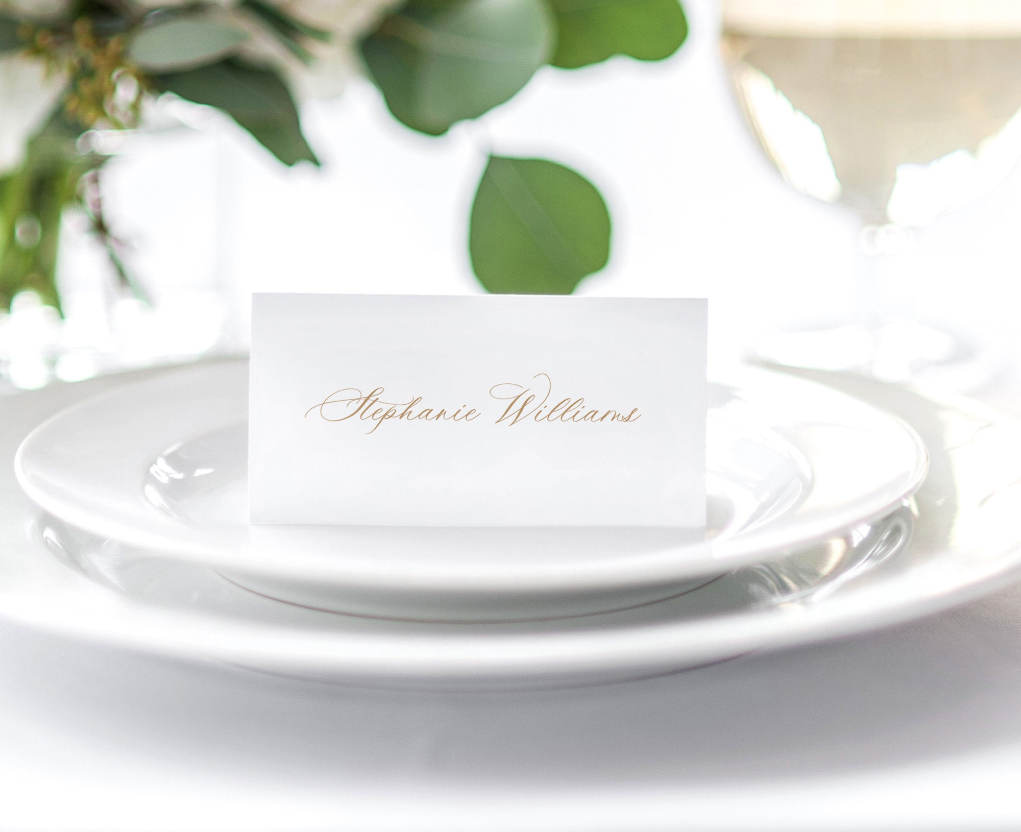 Printable Gold Calligraphy Wedding Place Cards Template, Editable Table ...